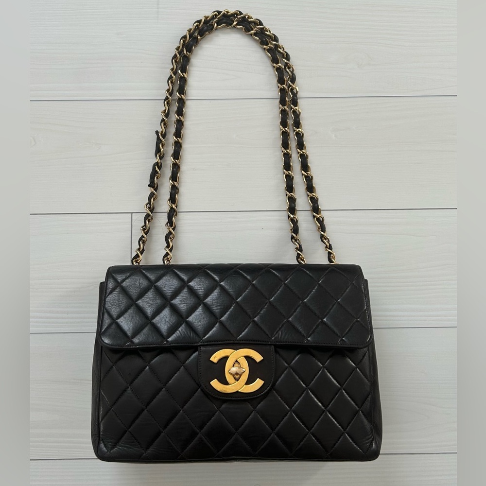 Chanel vintage jumbo matelasse flap bag
